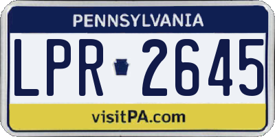 PA license plate LPR2645