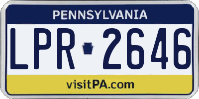 PA license plate LPR2646
