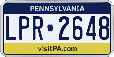 PA license plate LPR2648