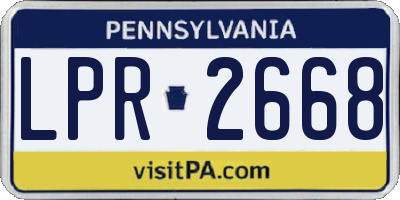 PA license plate LPR2668