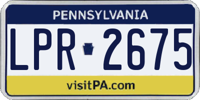 PA license plate LPR2675