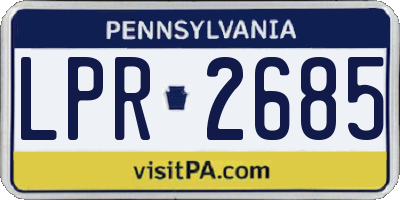 PA license plate LPR2685