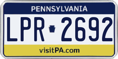 PA license plate LPR2692