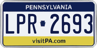 PA license plate LPR2693