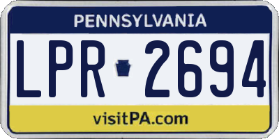 PA license plate LPR2694