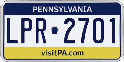 PA license plate LPR2701