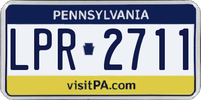 PA license plate LPR2711
