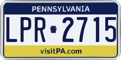 PA license plate LPR2715