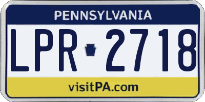 PA license plate LPR2718