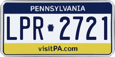PA license plate LPR2721