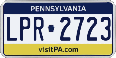 PA license plate LPR2723