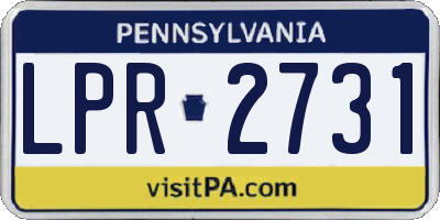 PA license plate LPR2731