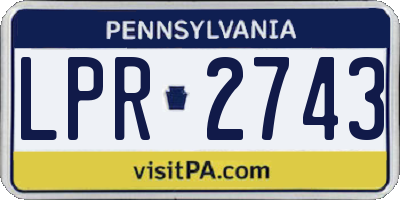 PA license plate LPR2743