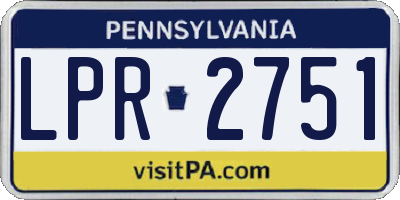 PA license plate LPR2751