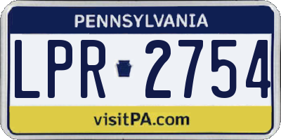 PA license plate LPR2754