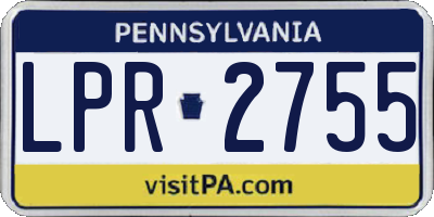 PA license plate LPR2755