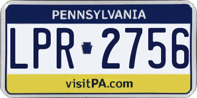 PA license plate LPR2756