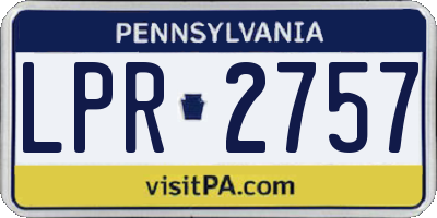 PA license plate LPR2757