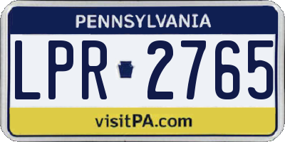 PA license plate LPR2765