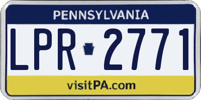 PA license plate LPR2771