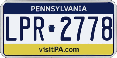 PA license plate LPR2778