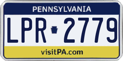 PA license plate LPR2779
