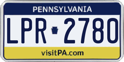 PA license plate LPR2780