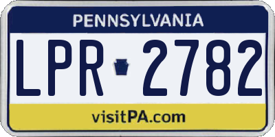 PA license plate LPR2782