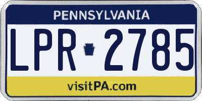 PA license plate LPR2785