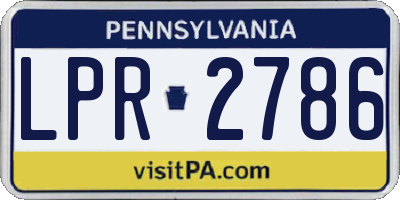 PA license plate LPR2786