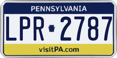 PA license plate LPR2787
