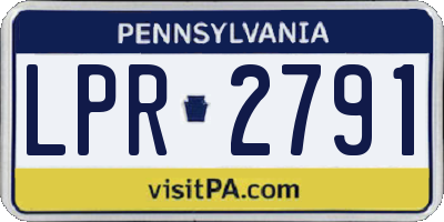 PA license plate LPR2791
