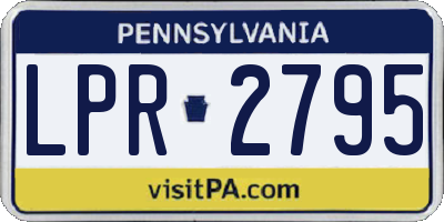 PA license plate LPR2795