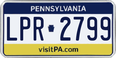 PA license plate LPR2799