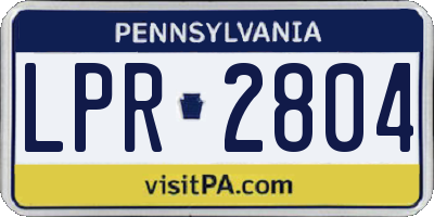 PA license plate LPR2804