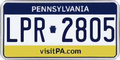 PA license plate LPR2805