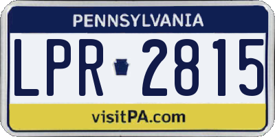 PA license plate LPR2815