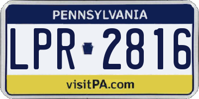 PA license plate LPR2816