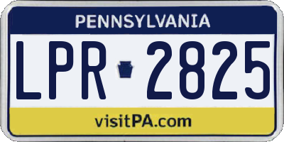 PA license plate LPR2825