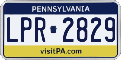 PA license plate LPR2829