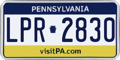 PA license plate LPR2830