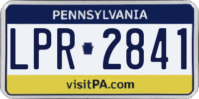 PA license plate LPR2841