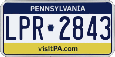 PA license plate LPR2843