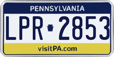 PA license plate LPR2853