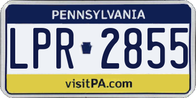 PA license plate LPR2855