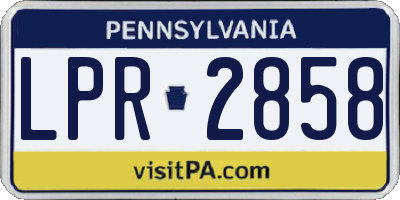 PA license plate LPR2858