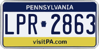 PA license plate LPR2863