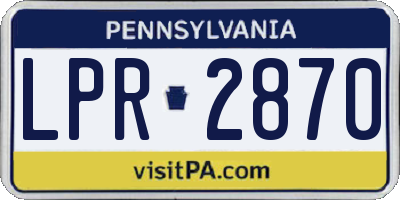 PA license plate LPR2870