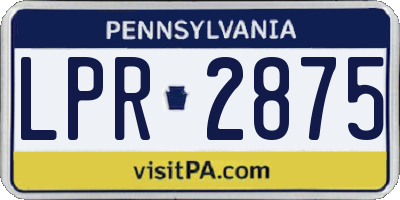 PA license plate LPR2875