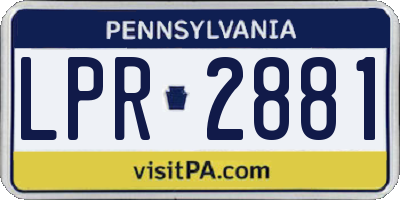 PA license plate LPR2881